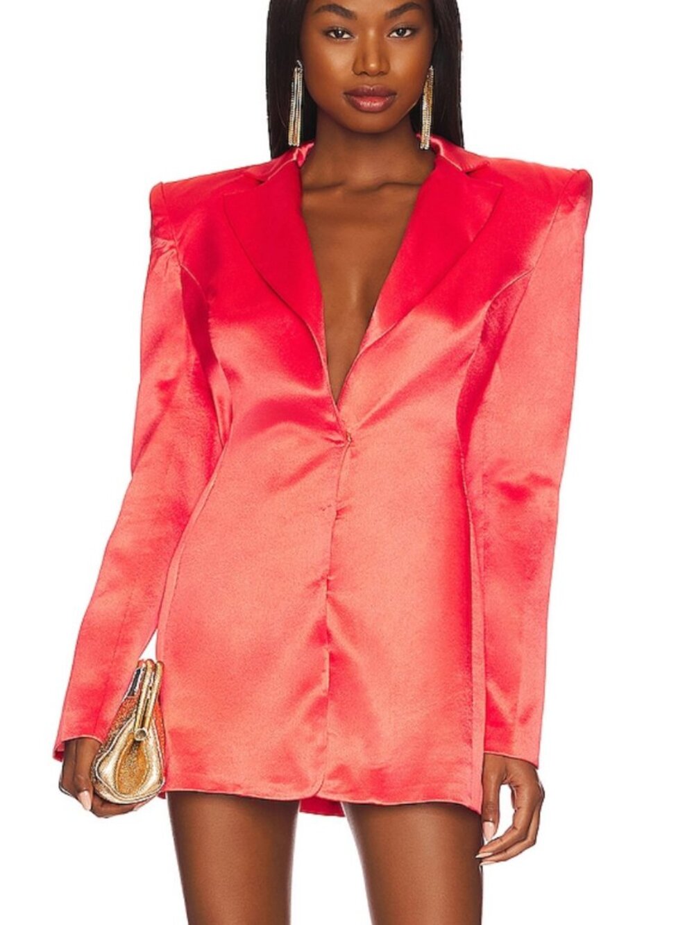 Bronx Banco Coral Satin Blazer Dress